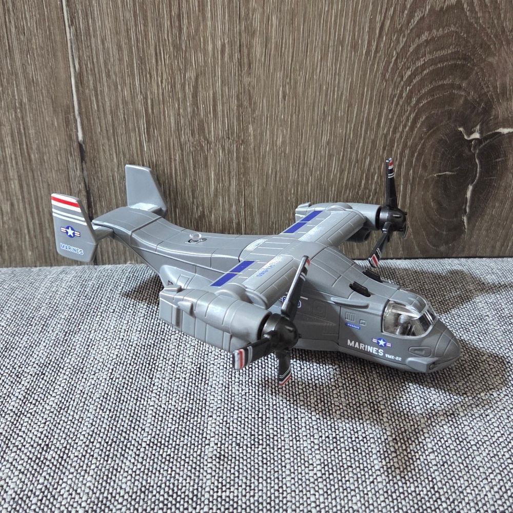 Military Tiltrotor Aircraft w/Lights/Sounds - 7" Scale Diecast Model Toy Plane